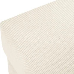 Pouf Quince Velours côtelé beige clair - 64x64x37 cm