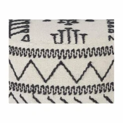 Pouf tribal 45 cm de haut Acacia M&M offer Gris argent - 60x60x45 cm