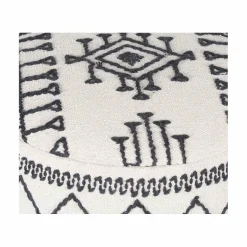 Pouf tribal 45 cm de haut Acacia M&M offer Gris argent - 60x60x45 cm