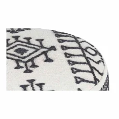 Pouf tribal 45 cm de haut Acacia M&M offer Gris argent - 60x60x45 cm