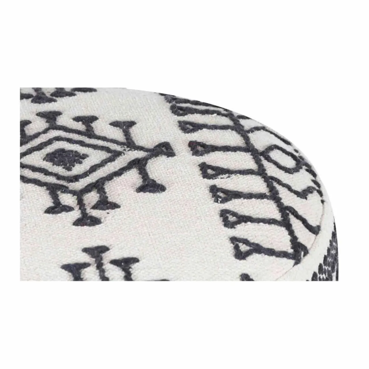 Pouf tribal 45 cm de haut Acacia M&M offer Gris argent - 60x60x45 cm