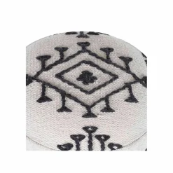 Pouf tribal 55 cm de haut Acacia M&M offer Gris argent - 40x40x55 cm