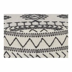 Pouf tribal rond 90 cm Acacia M&M offer Gris argent - 90x90x45 cm