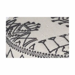 Pouf tribal rond 90 cm Acacia M&M offer Gris argent - 90x90x45 cm