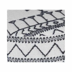 Pouf tribal rond 90 cm Acacia M&M offer Gris argent - 90x90x45 cm