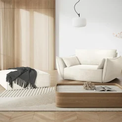 Pouf Vanda beige clair - 100x80x36 cm