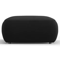 Pouf Velours Jasmin noir - 75x75x36 cm