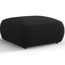 Pouf Velours Jasmin noir - 75x75x36 cm