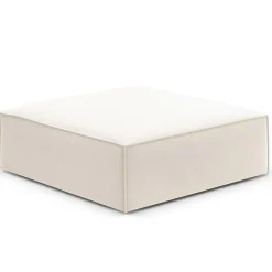 Pouf Velours Vanda beige clair - 100x80x36 cm