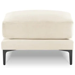Pouf Velours Venus beige clair - 65x65x47 cm