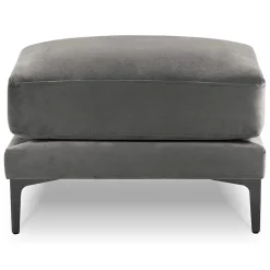 Pouf Velours Venus gris - 65x65x47 cm