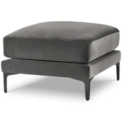 Pouf Velours Venus gris - 65x65x47 cm