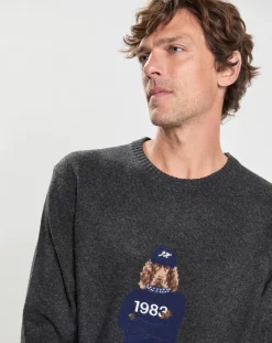 Pull 100% Laine Mérinos Harry Dog gris foncé