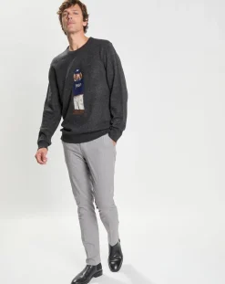 Pull 100% Laine Mérinos Harry Dog gris foncé