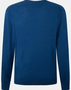 Pull 100% Bambou ras du cou bleu