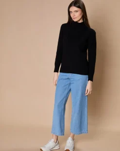 Pull 100% Cachemire 4 fils Audrey col roulé noir