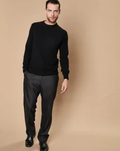 Pull 100% Cachemire 4 fils Harry col rond noir