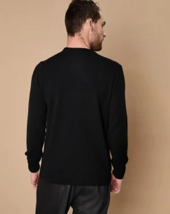 Pull 100% Cachemire 4 fils Harry col rond noir