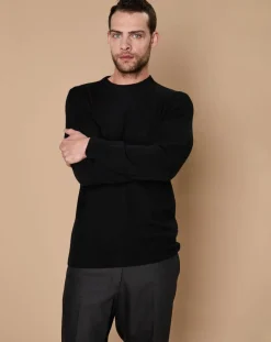 Pull 100% Cachemire 4 fils Harry col rond noir