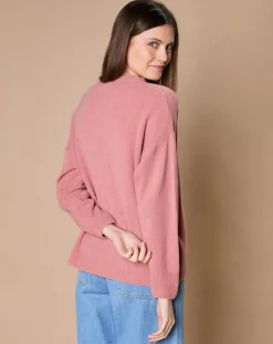 Pull 100% Cachemire 4 fils Ophélie col rond vieux rose