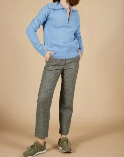 Pull 100% Cachemire Audrey col zippé topaze