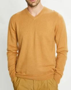 Pull 100% Cachemire Avy col V beige