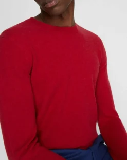 Pull 100% Cachemire Bachron col rond rouge