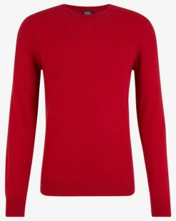 Pull 100% Cachemire Bachron col rond rouge