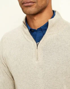 Pull 100% Cachemire col camionneur Bombay beige chiné/pavé