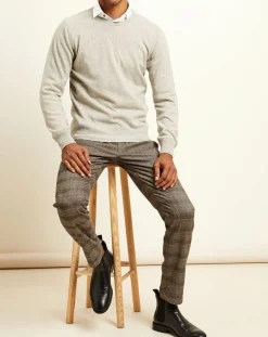 Pull 100% Cachemire col col rond gris chiné