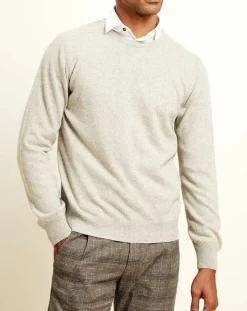 Pull 100% Cachemire col col rond gris chiné