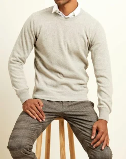 Pull 100% Cachemire col col rond gris chiné