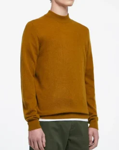 Pull 100% Cachemire col Montant Rachmok camel