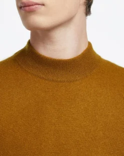 Pull 100% Cachemire col Montant Rachmok camel