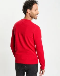 Pull 100% Cachemire col Rdc Uni Nachron rouge