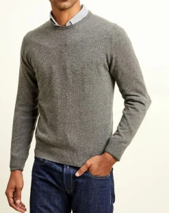 Pull 100% Cachemire col rond London gris chiné
