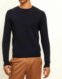 Pull 100% Cachemire col rond London bleu marine