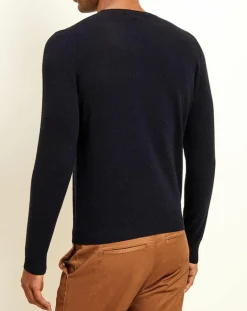 Pull 100% Cachemire col rond London bleu marine