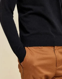 Pull 100% Cachemire col rond London bleu marine