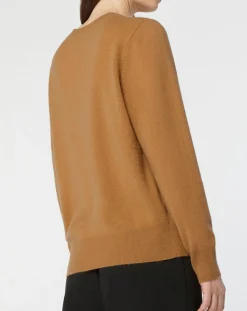 Pull 100% Cachemire col rond Zabri camel