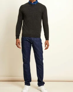 Pull 100% Cachemire col rond London anthracite