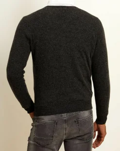 Pull 100% Cachemire col V Dublin anthracite