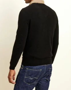 Pull 100% Cachemire col V Dublin noir