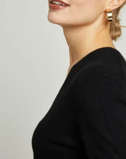 Pull 100% Cachemire col V Sonia noir