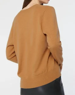 Pull 100% Cachemire Col V Zocon camel
