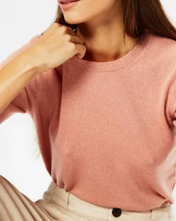 Pull 100% Cachemire Difi col rond rose