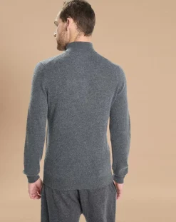 Pull 100% Cachemire Jules col camionneur gris foncé