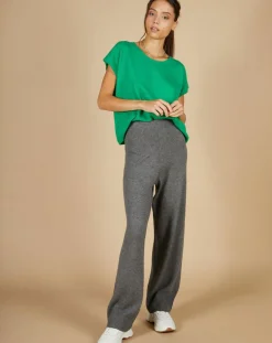 Pull 100% Cachemire Laurène manches courtes émeraude