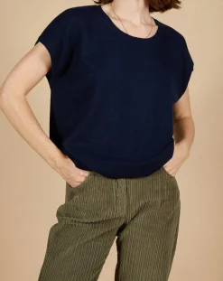 Pull 100% Cachemire Laurène manches courtes nuit