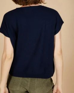 Pull 100% Cachemire Laurène manches courtes nuit